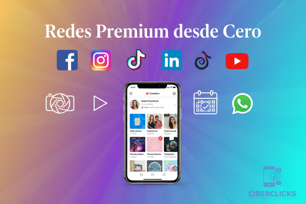 Configuración Presencia Premium en Redes Sociales - Paquete Completo con Contenido Inicial Creación de Redes Sociales