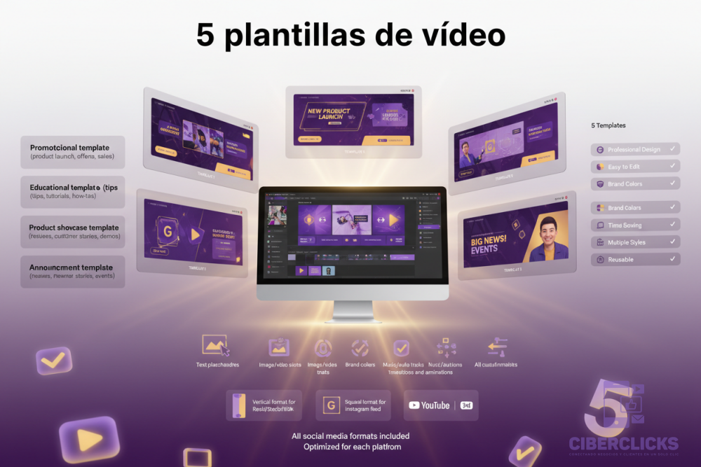 5 plantillas de vídeo