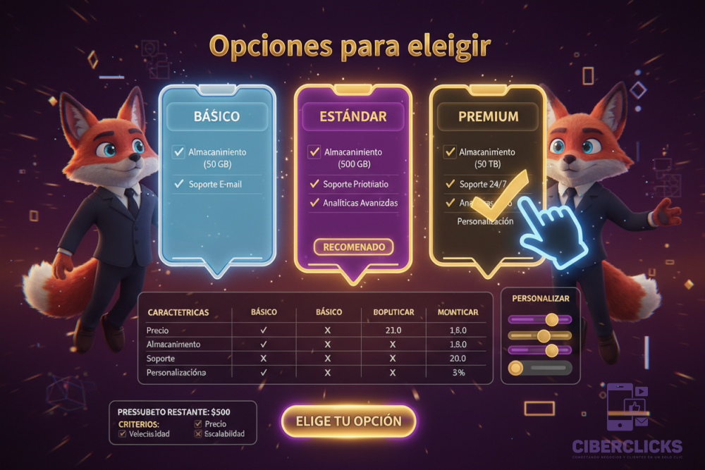 Opciones para elegir
