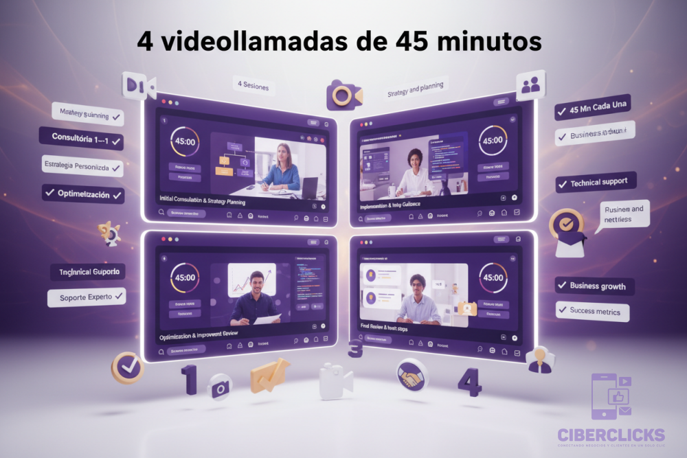 4 videollamadas de 45 minutos