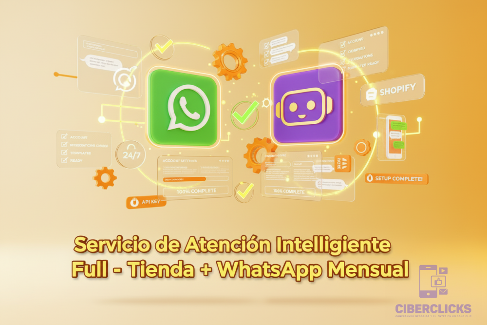 Servicio de Atención Inteligente Full - Tienda + WhatsApp Mensual